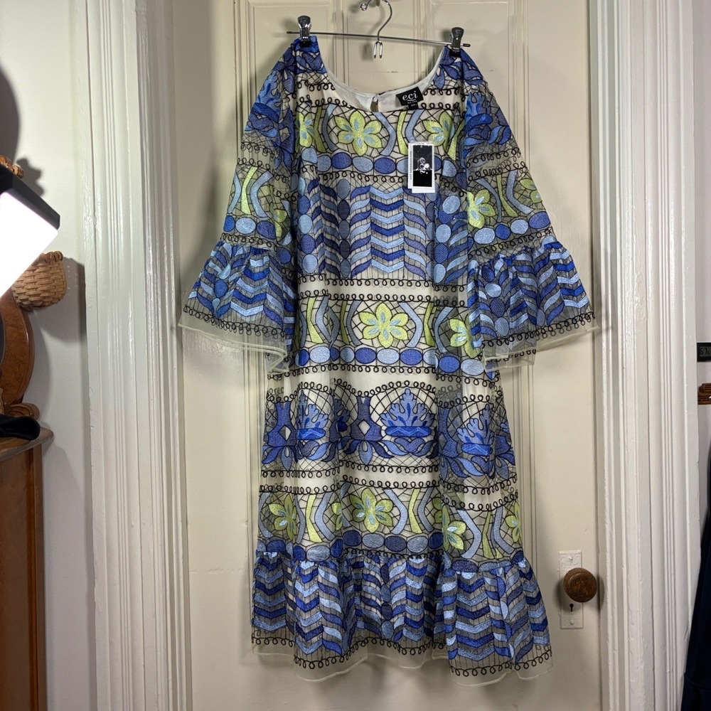Dress 24W NEW Special Occasion Coquette Glam Floral Garden Party Chic‎